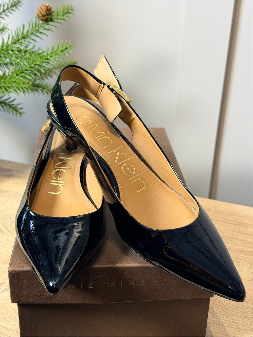 Calvin Klein Womens Luka Slingback Pump Black 8.5